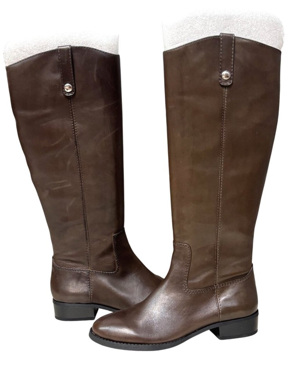 INC International Concepts Fawne Riding Leather Boots, Gray, Size 7
